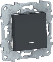 Переключатель с подсветкой без рамки Schneider Electric Unica New 1-кл. перекрестный антрацит